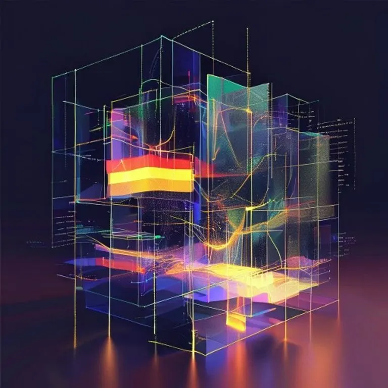 Arte conceptual de flujos de datos digitales y geométricos que convergen en un bloque sólido, simbolizando la transformación de datos en evidencia legal.
