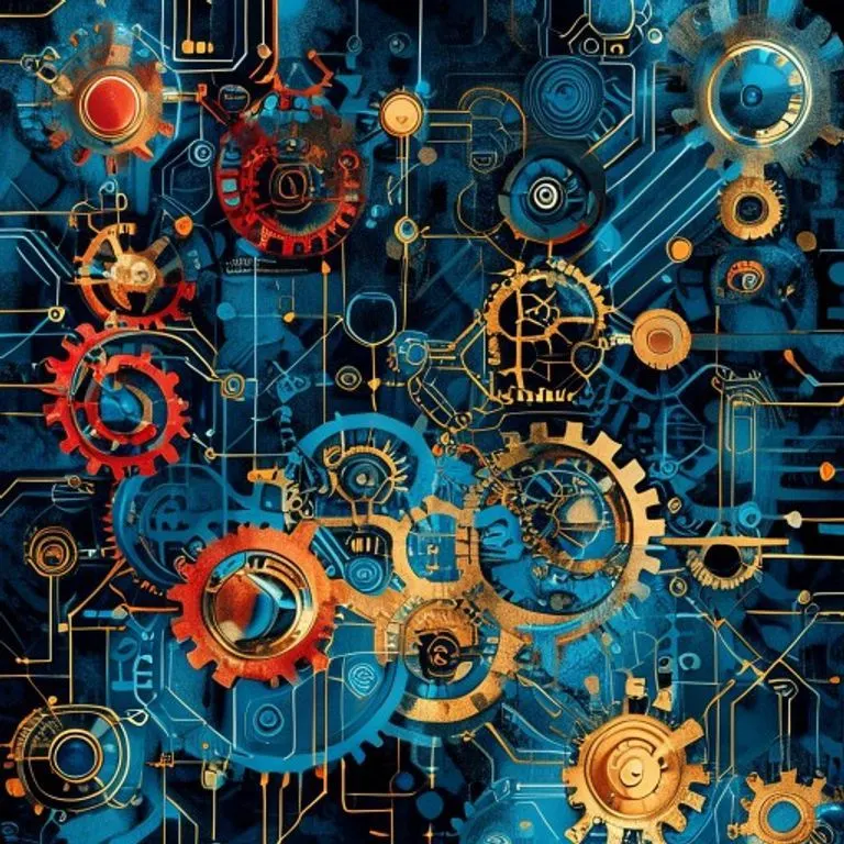 Ilustración abstracta de red de negocios interconectada