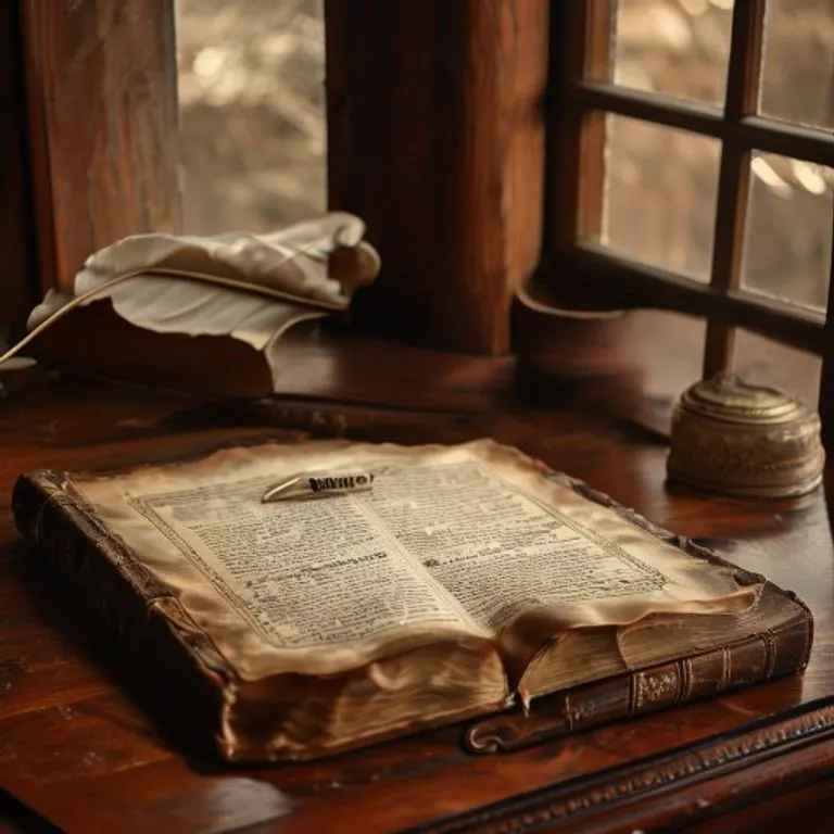 Bodegón cinematográfico de un antiguo libro del Código de Comercio Español abierto en la sección de permuta, sobre un escritorio de caoba.