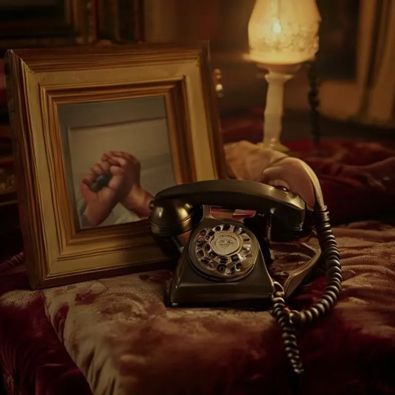Un teléfono vintage de disco, un álbum de vinilo con una firma ilegible y una pluma estilográfica antigua, evocando recuerdos de una amistad icónica y la comunicación a través del tiempo.