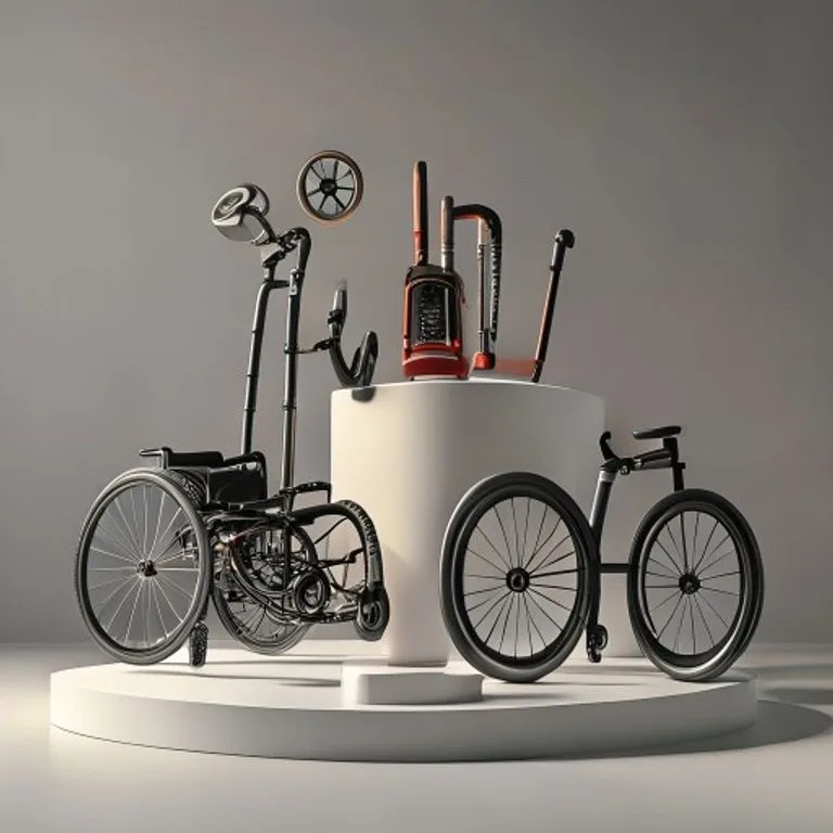 Render 3D de equipos deportivos adaptados, simbolizando la innovación y la accesibilidad.