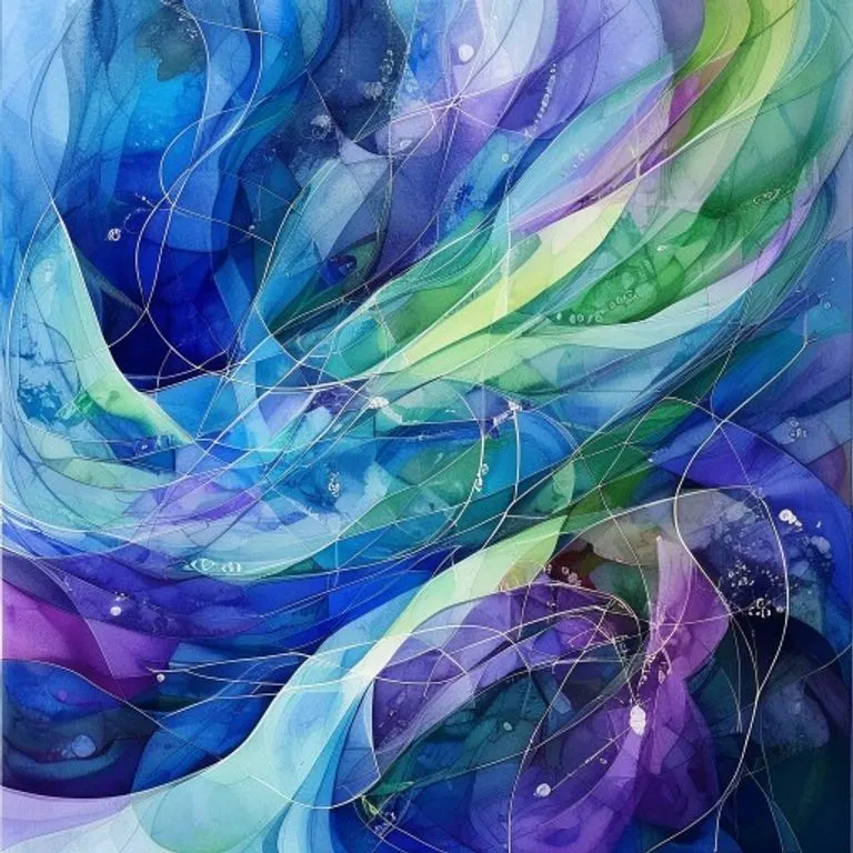 Pintura abstracta de la fluidez de activos digitales y marcos regulatorios