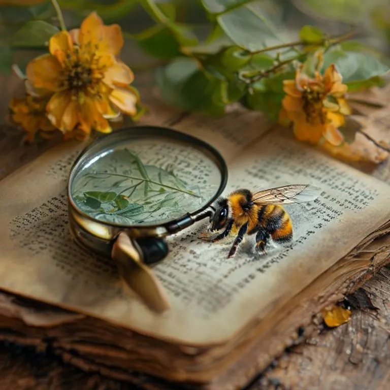 Libro científico de entomología y herramientas de estudio