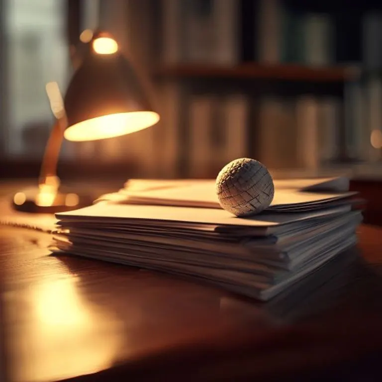 Pila de documentos de políticas y una pelota antiestrés en un escritorio, simbolizando la gestión del bienestar corporativo.