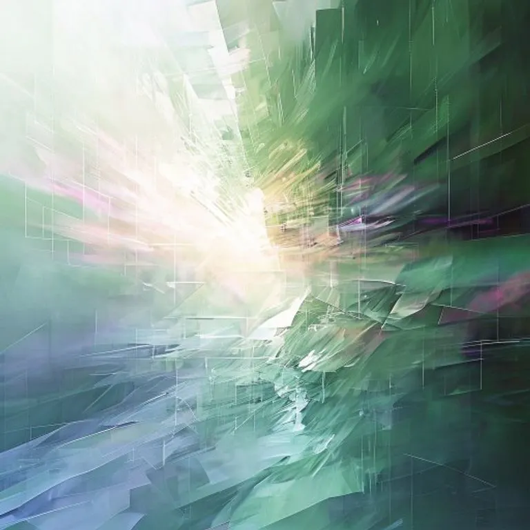 Pantalla digital fragmentada con flujo de luz