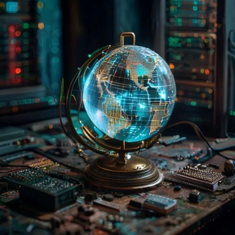Globo terráqueo con circuitos digitales