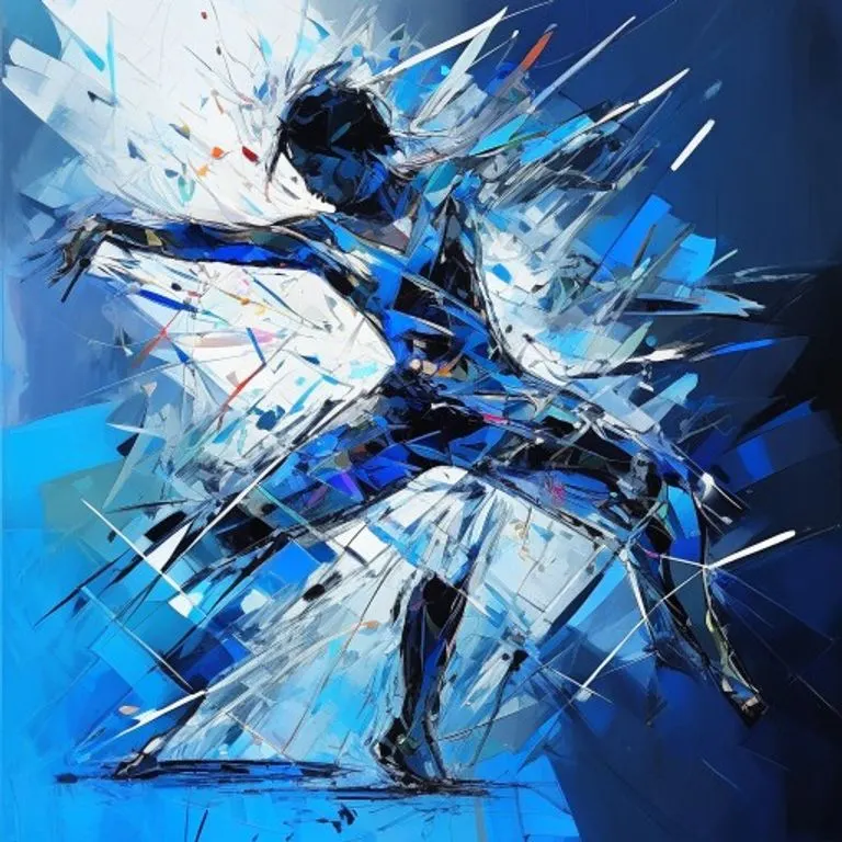 Pintura digital abstracta de una pose de baile dinámica