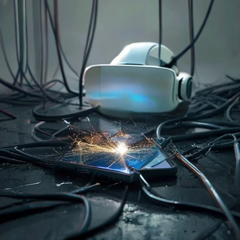 Modelo de cerebro de cristal azul con vías neurales brillantes, sobre una superficie de madera oscura. Pantallas digitales muestran datos abstractos y un reloj de arena antiguo.