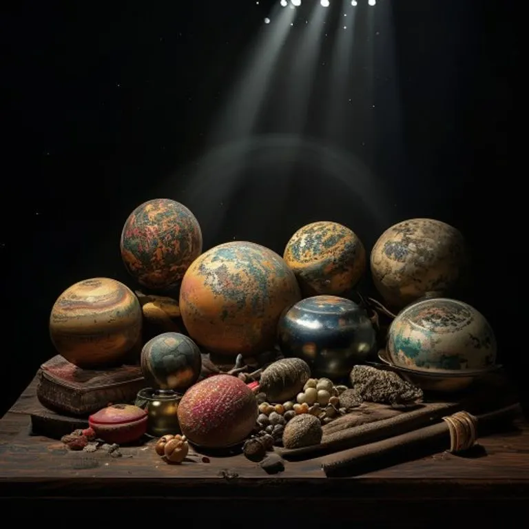 Ilustración digital de una bola de cristal rota que refleja eventos globales fragmentados y verdades ocultas, emergiendo de un líquido oscuro, simbolizando profundas transformaciones sociales.
