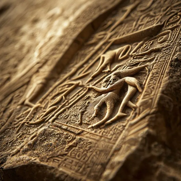 Detalle del Zodiaco de Dendera con jeroglíficos y constelaciones