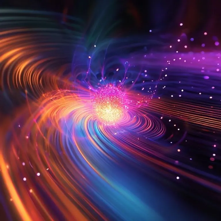 Abstract digital 3D illustration of sound waves emanating from a central form.