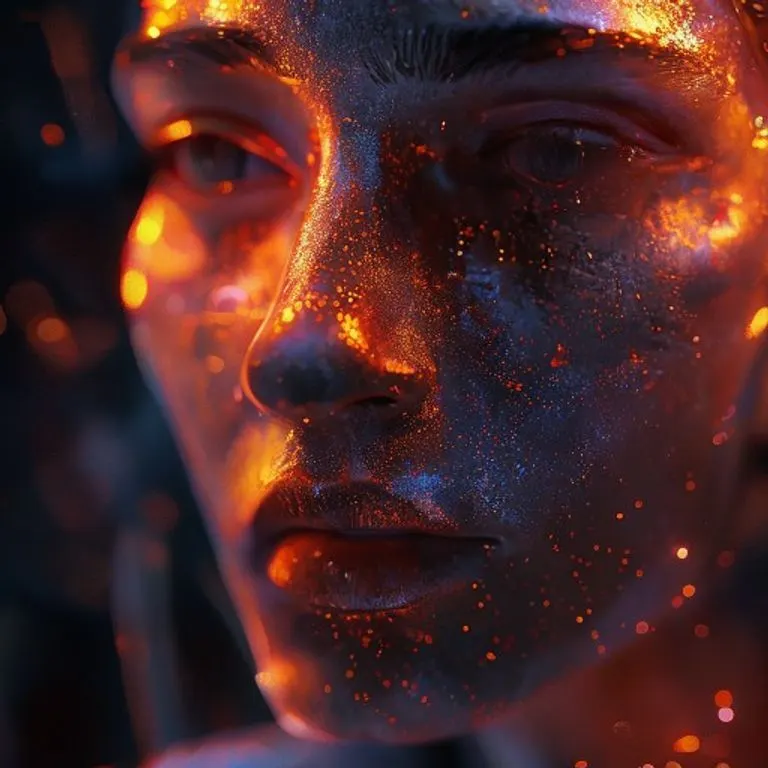 Fotografía cinematográfica de un frasco de vidrio con suplementos probióticos y fibras prebióticas, con luz difusa.