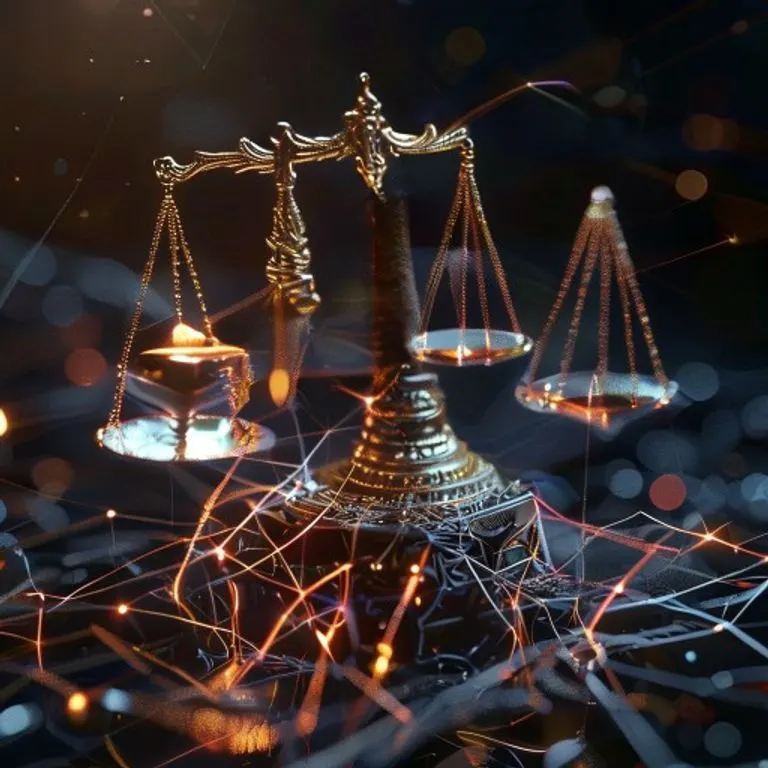 Fotografía cinematográfica de una proyección holográfica de marcos regulatorios globales y gráficos de criptomonedas