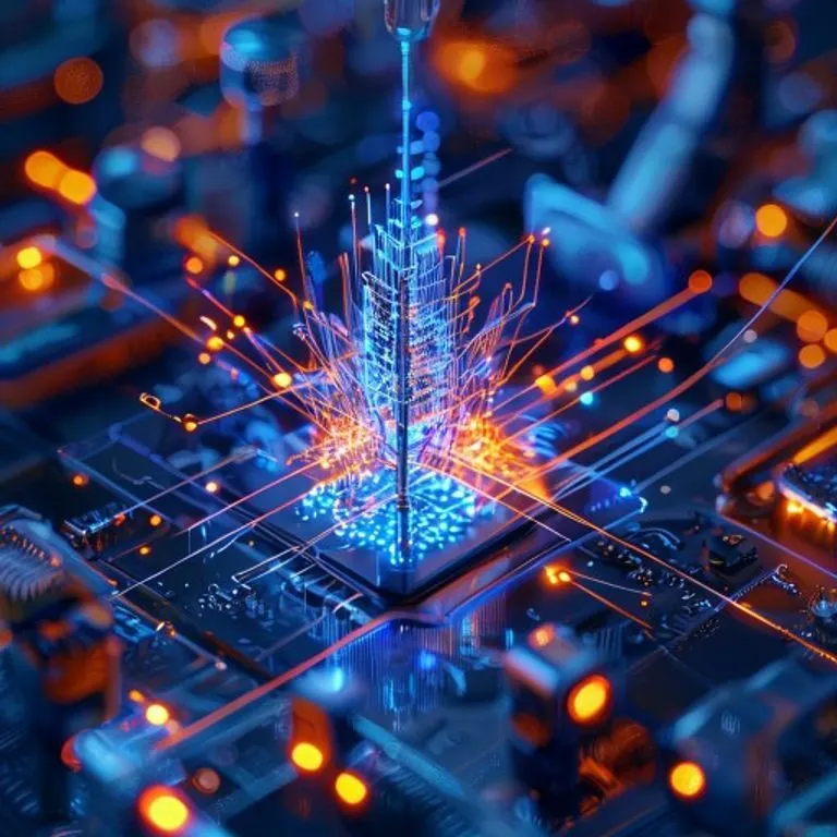 Diorama de ciudad inteligente con sensores y redes de datos