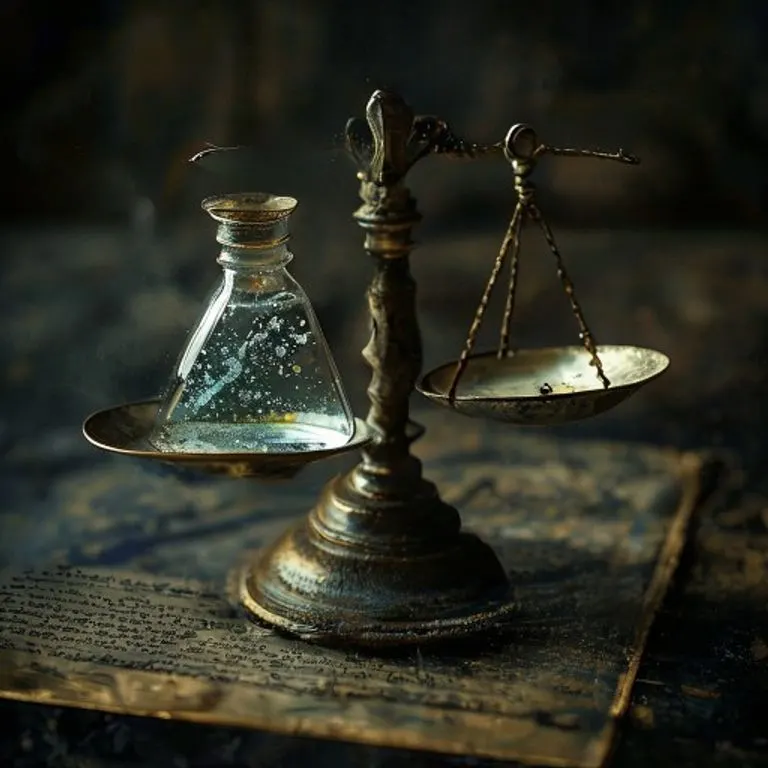 Una representación artística de un cristal de radio brillante sobre un pedestal, rodeado de libros antiguos y papeles con ecuaciones, simbolizando el conocimiento y el descubrimiento científico.