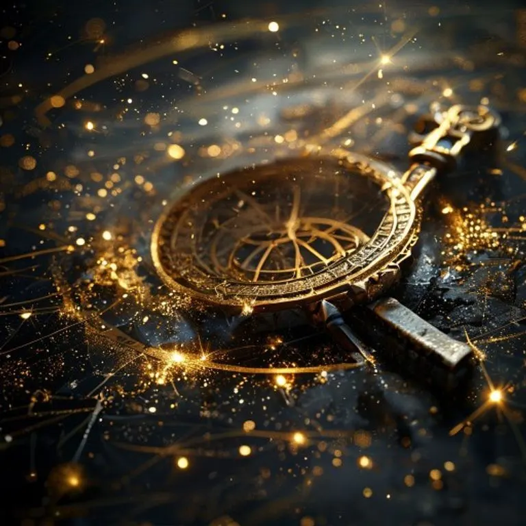 Libro antiguo de astrología con gemas y vela, simbolizando conocimiento oculto