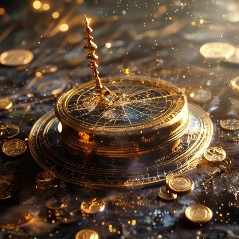 Ábaco vintage con monedas de oro y certificados de acciones