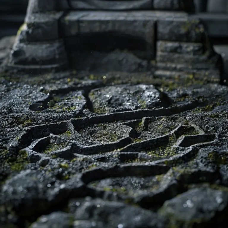Brújula antigua sobre mapa de cuero, rodeada de arena y piedras
