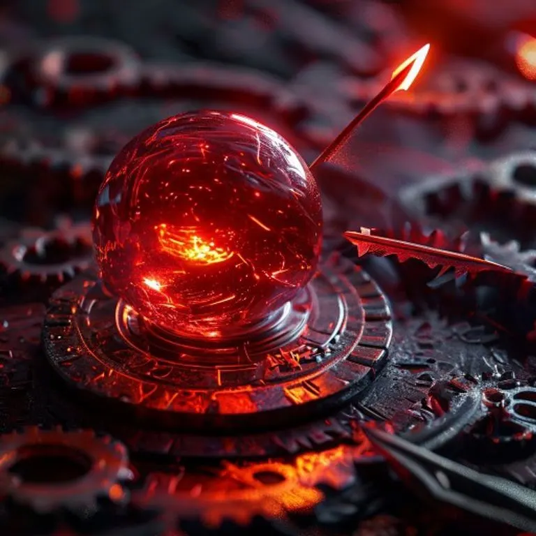 Forja cósmica con energía roja