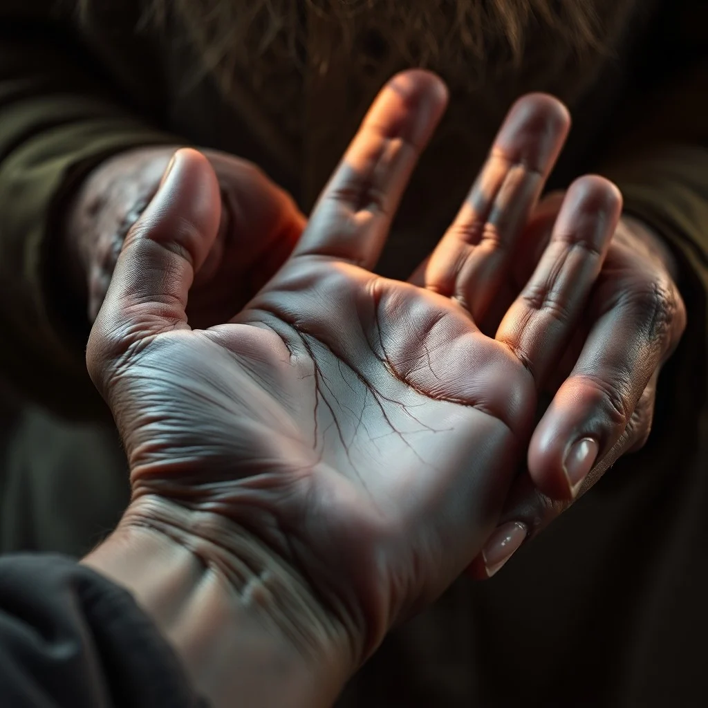 Conceptual art depicting two ethereal hands intertwining around a shimmering, bifurcating path, symbolizing destiny, choice, and abstract concepts of fate.