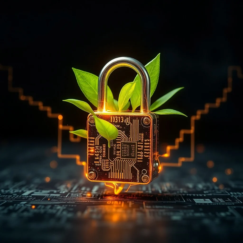 Un panel de vidrio roto con grietas que se extienden, revelando un circuito verde brillante debajo, simbolizando una brecha de seguridad digital y datos comprometidos.