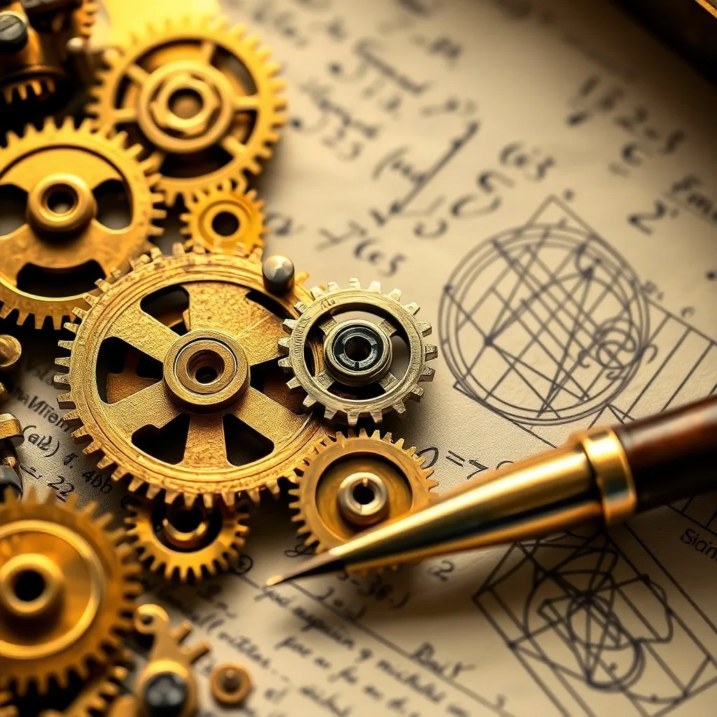 Representación abstracta de código binario fluyendo en patrones complejos, entrelazado con elementos artísticos y musicales, que simboliza la visión de Ada Lovelace sobre la computación como una forma de arte y ciencia.