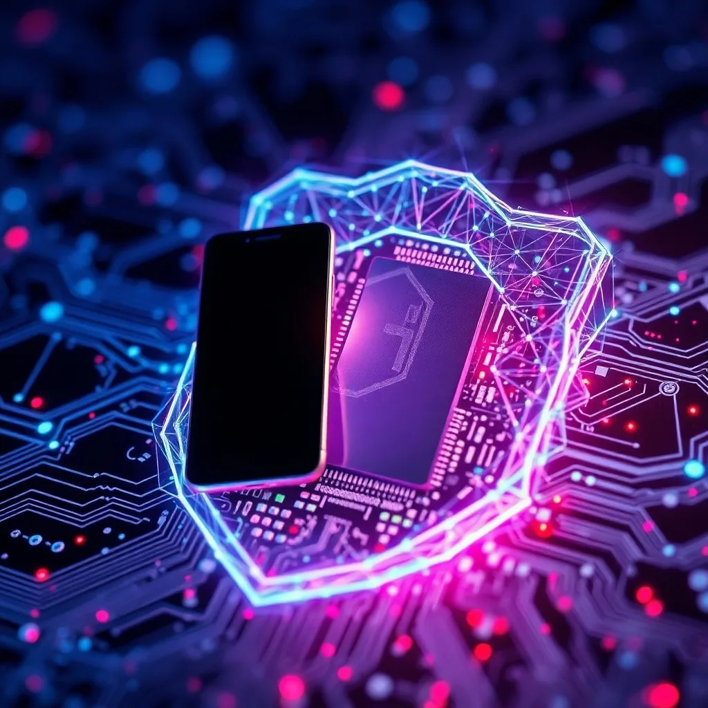 Fragmentos de pantalla de smartphone con símbolos de malware