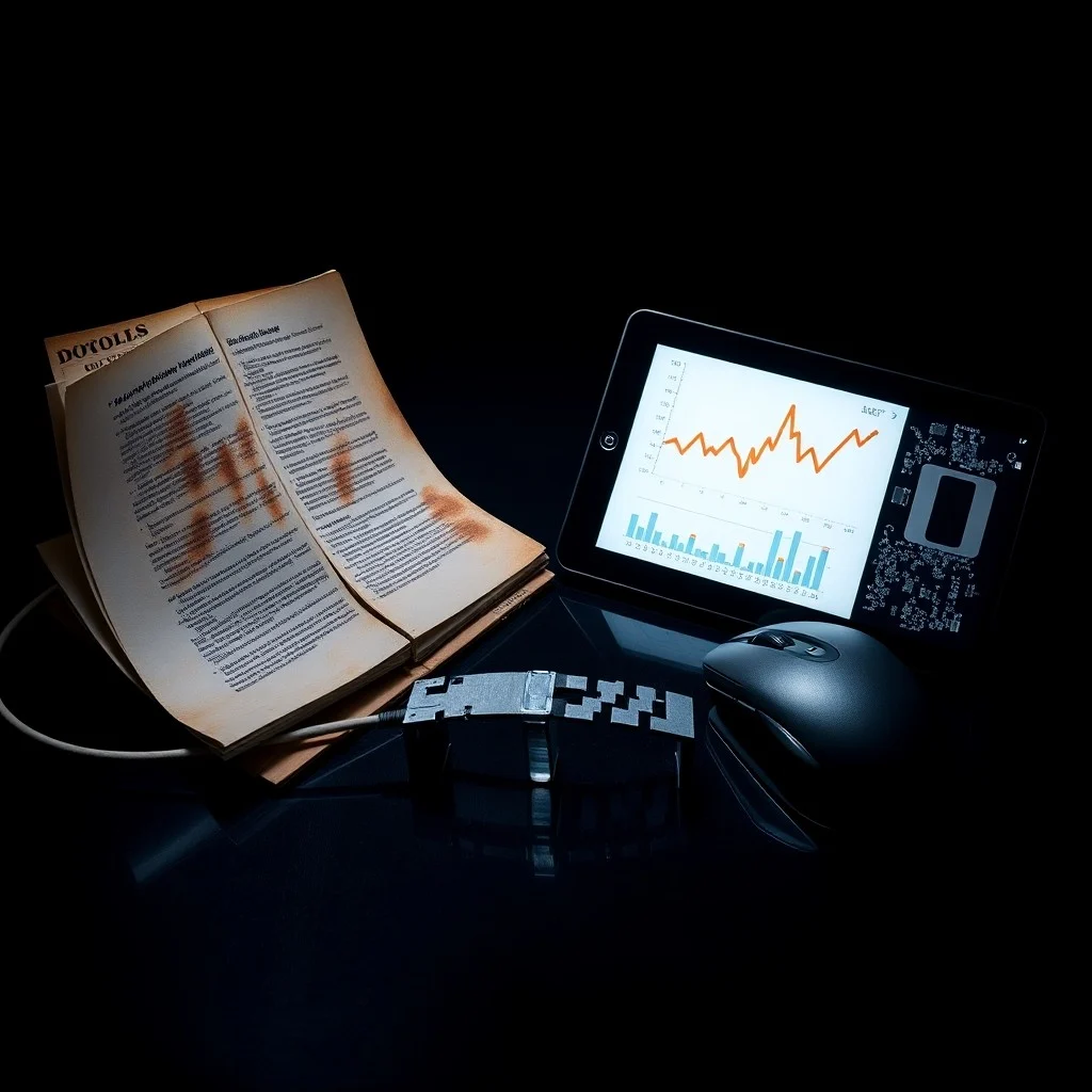 Pila de libros con pantallas digitales integradas mostrando código y plataformas de e-learning