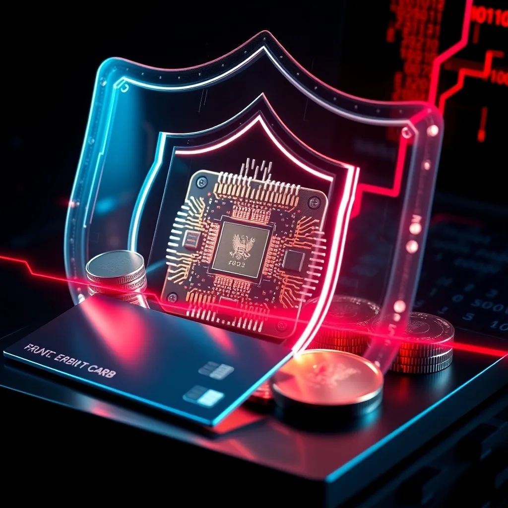 Ilustración 3D de una puerta de bóveda estilizada, abierta, revelando un complejo entramado de flujos de datos brillantes y código binario. La bóveda es de metal pulido, rodeada de barreras de seguridad geométricas abstractas, con una iluminación azul etérea.
