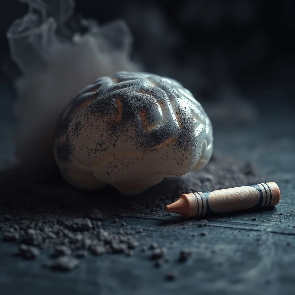 Arte conceptual de redes neuronales fragmentadas por elementos oscuros