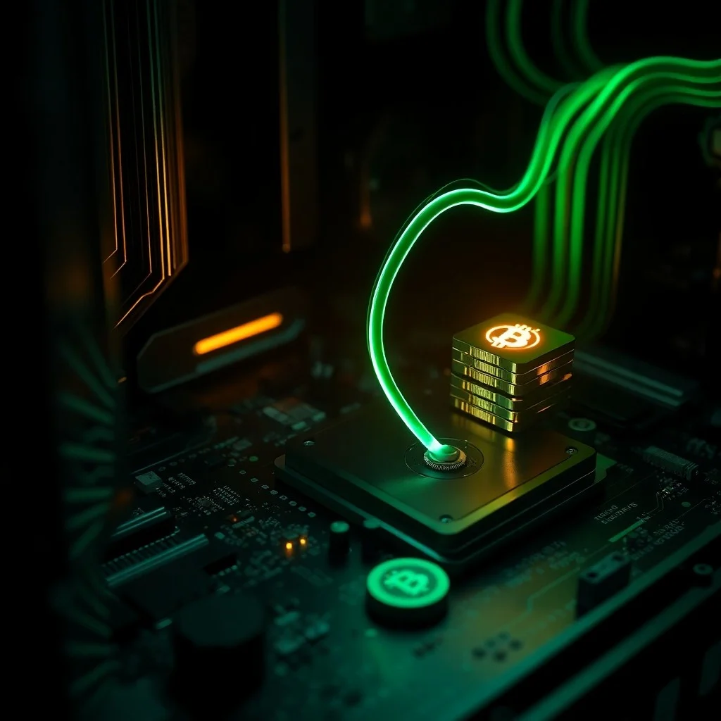 Ventilador de CPU sobrecalentado con microchip brillante