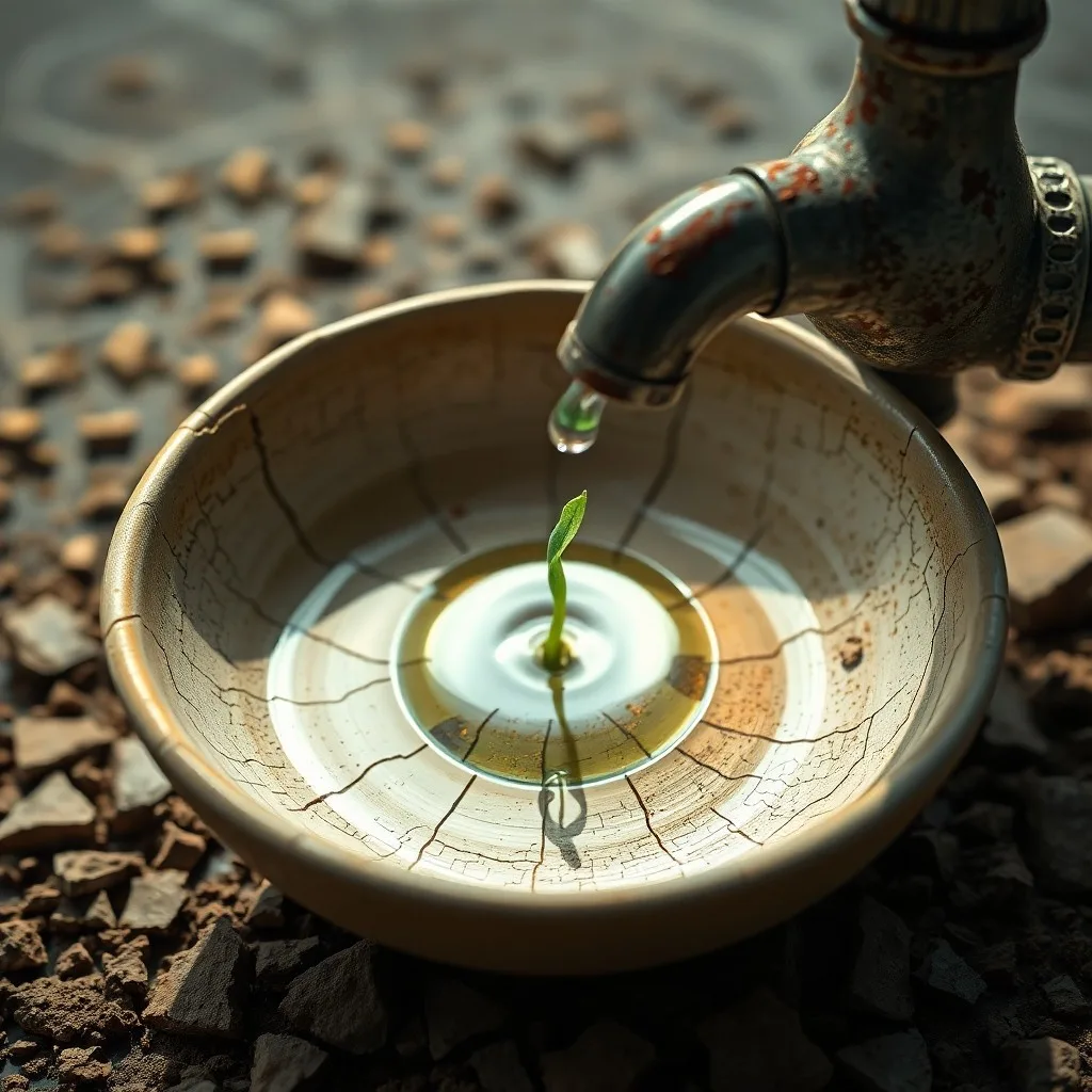Manos ahuecadas recogiendo gotas de lluvia, simbolizando la esperanza y las soluciones sostenibles para la escasez de agua.