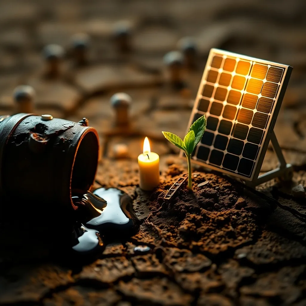 Red de energía fragmentada y abstracta, con líneas de luz y sombra, simbolizando la complejidad de los sistemas energéticos globales.