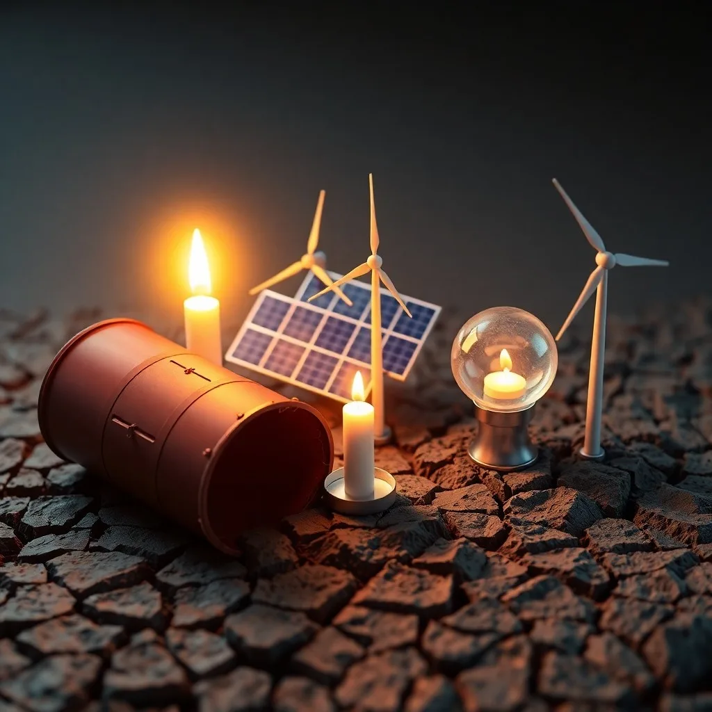 Paisaje utópico con turbinas eólicas y paneles solares en armonía
