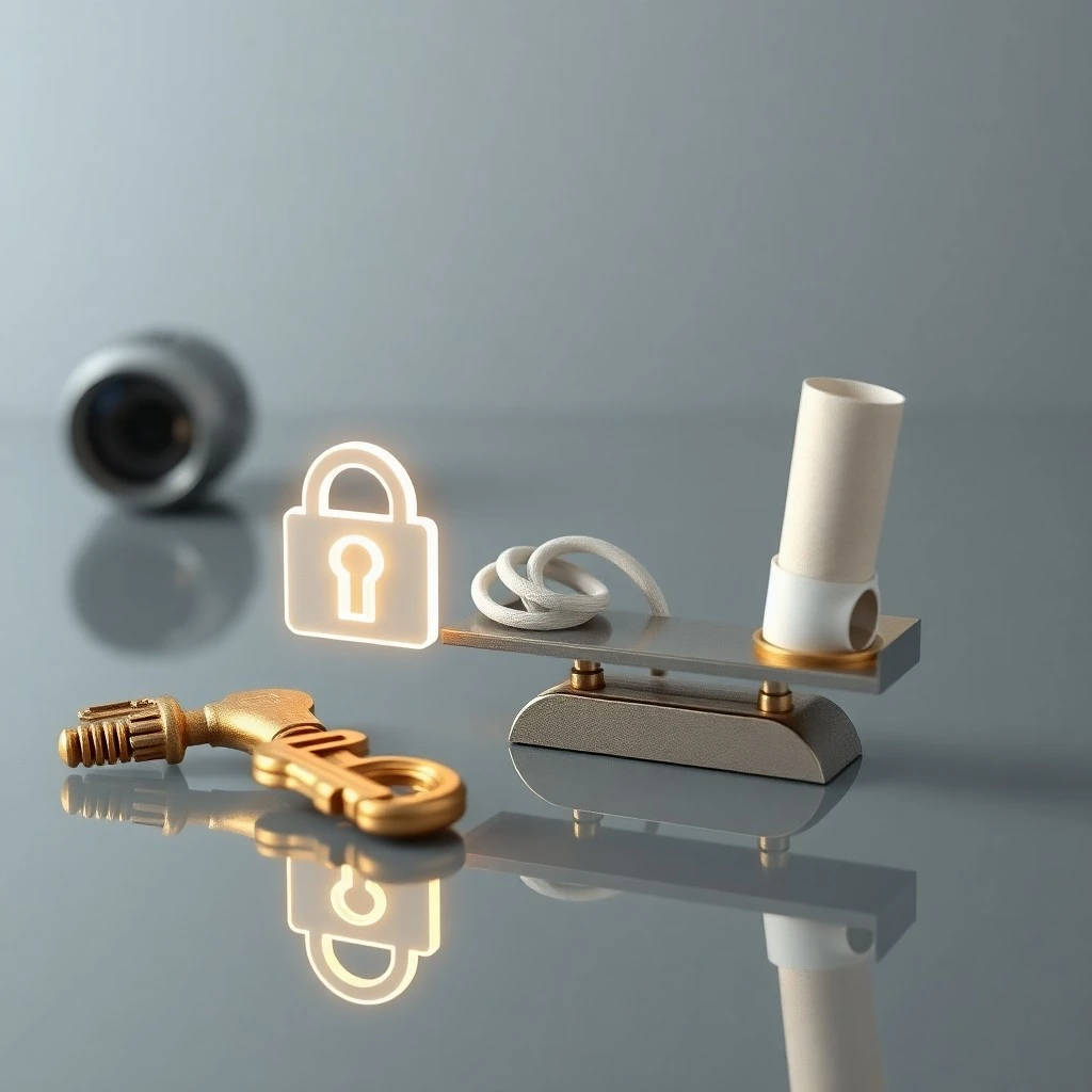 Renderizado 3D isométrico de un túnel transparente y brillante que representa internet, con paquetes de datos fluyendo libre y equitativamente, simbolizando la neutralidad de la red.