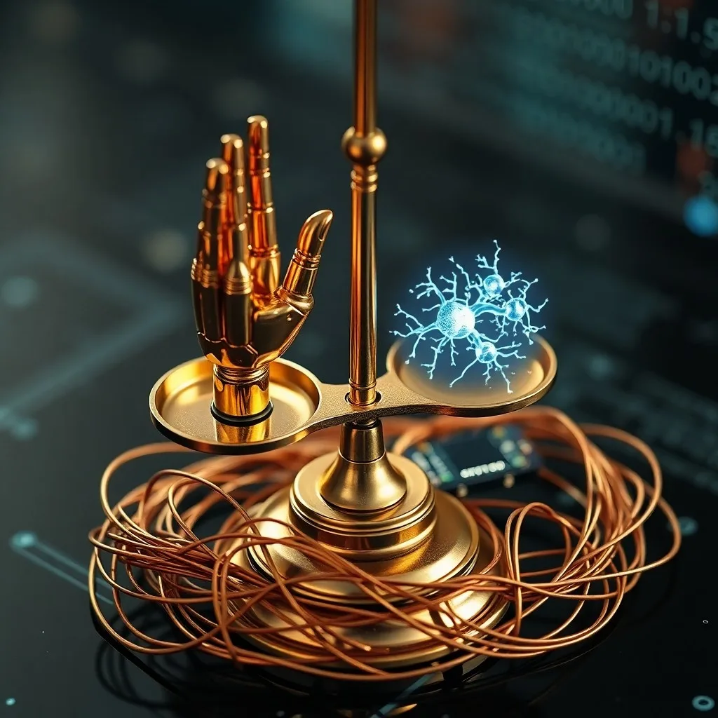 Red neuronal abstracta que representa los criterios de decisión de la inteligencia artificial