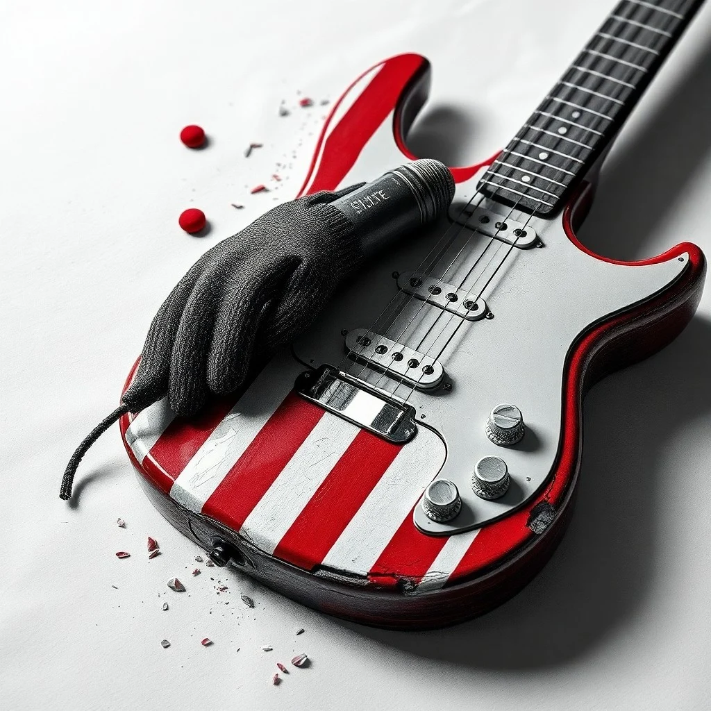 Ilustración digital 3D de patrones de ondas sonoras complejos y abstractos, emergiendo de una rejilla de altavoz estilizada, con un juego de luces y sombras que evocan tecnología y creatividad musical.