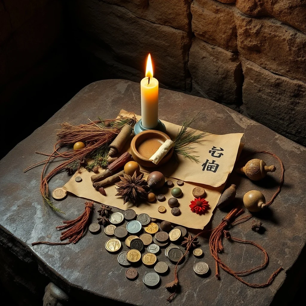 Arte conceptual de un vórtice de luz y color, simbolizando la fusión cultural y el paso del tiempo, con símbolos históricos fragmentados.