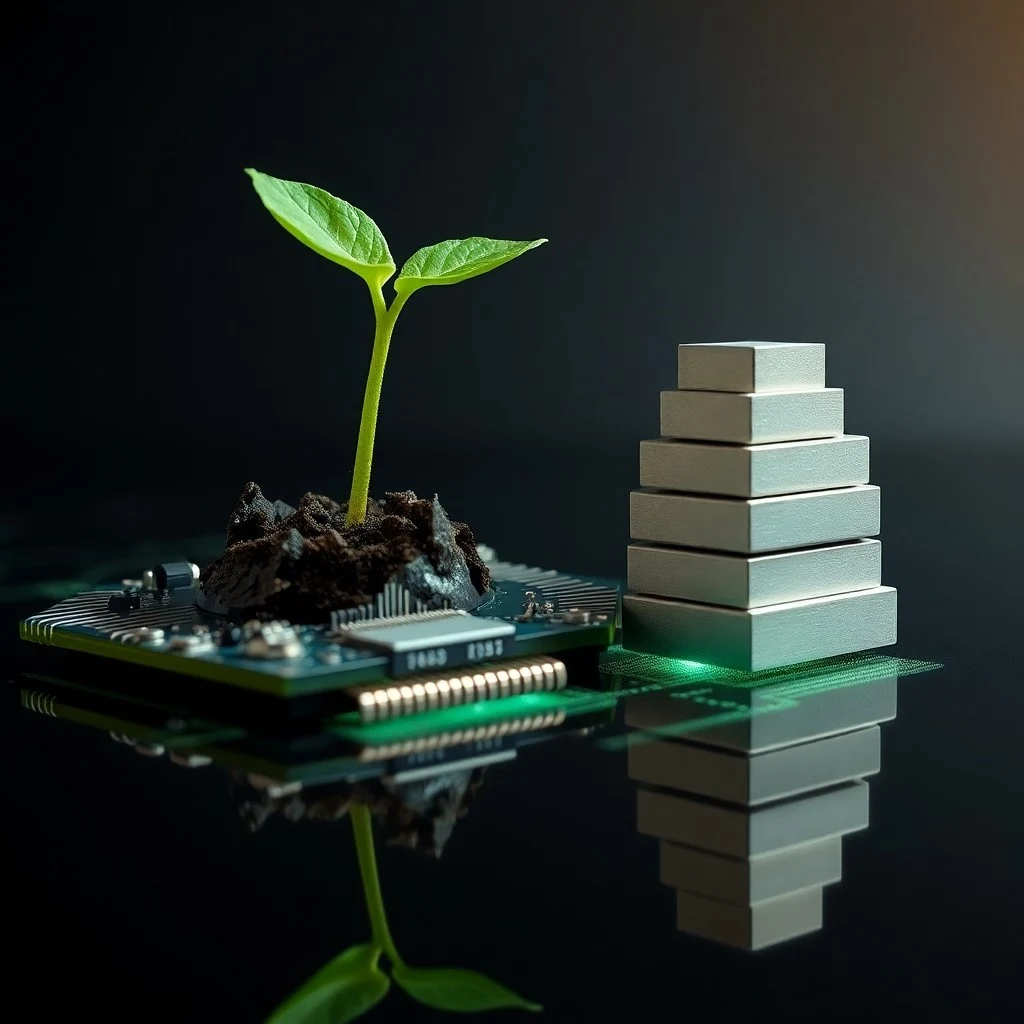 Renderizado isométrico 3D de una red vibrante de nodos y líneas interconectadas que forman una estructura creciente similar a un árbol, con pequeños iconos de usuario brillantes moviéndose a lo largo de las ramas, simbolizando la adopción del producto y el efecto de red.