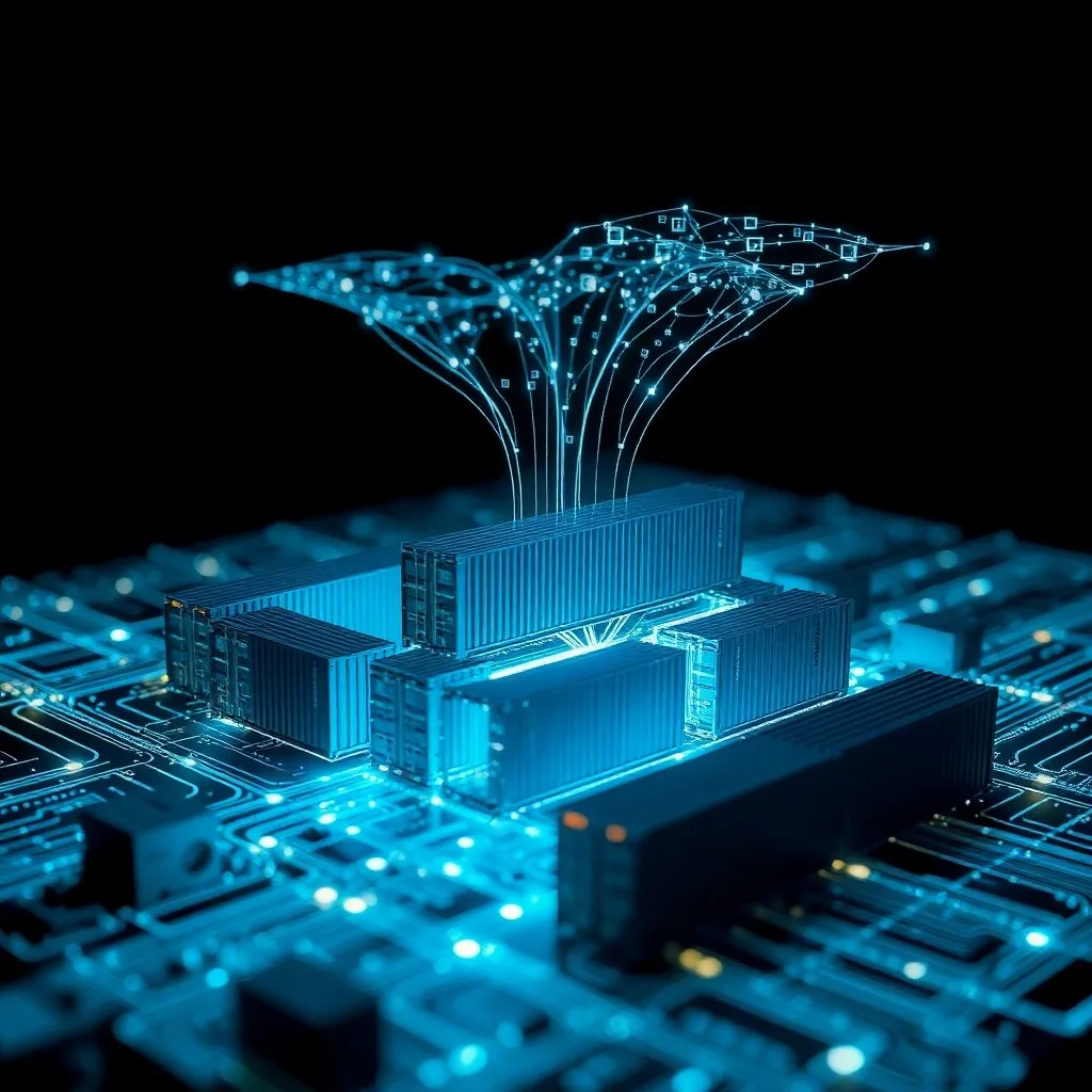 Almacén automatizado con proyecciones holográficas de inventario