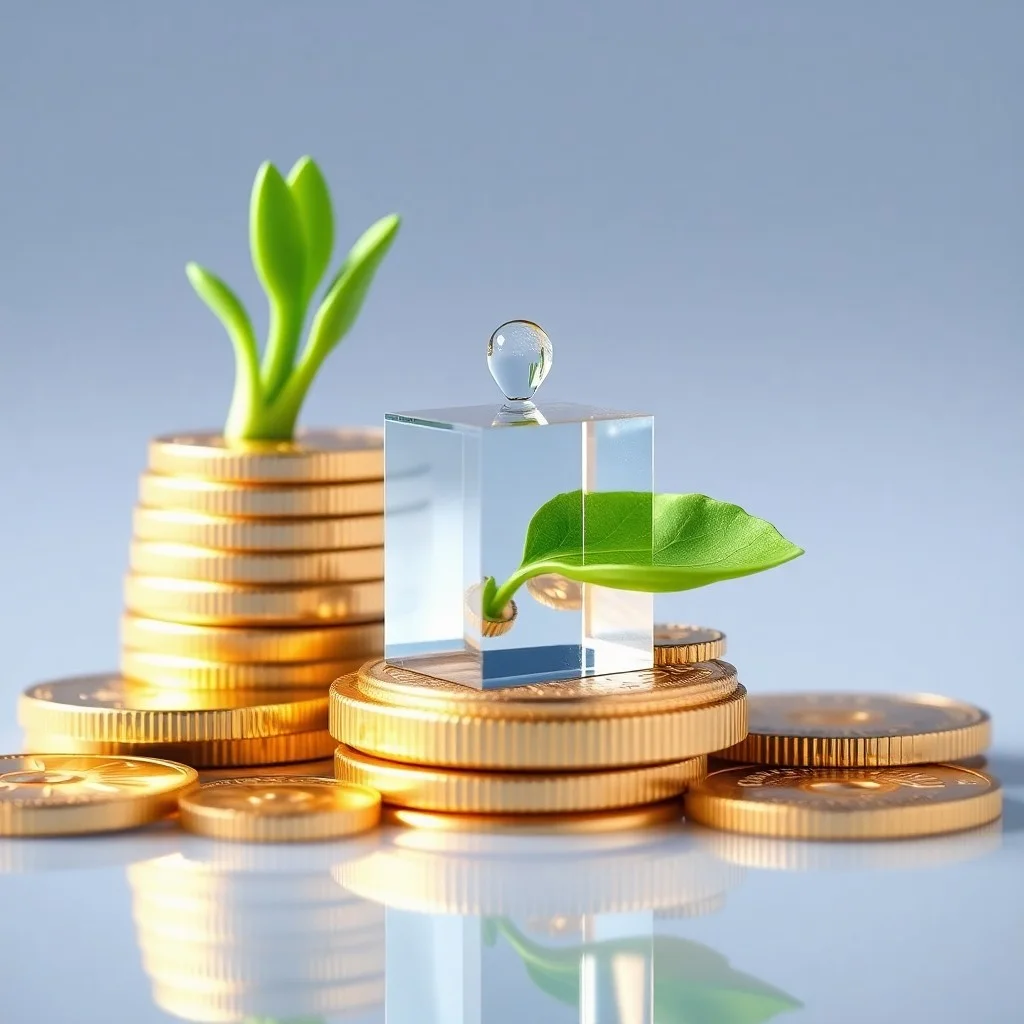Globo terráqueo antiguo sobre libros financieros, con una planta suculenta, luz filtrada