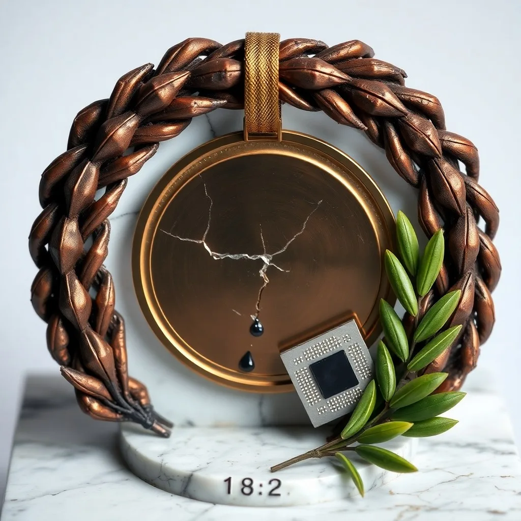 Una composición de medallas olímpicas de diferentes épocas y una antorcha olímpica vintage sobre un fondo texturizado, simbolizando el legado histórico de los juegos.