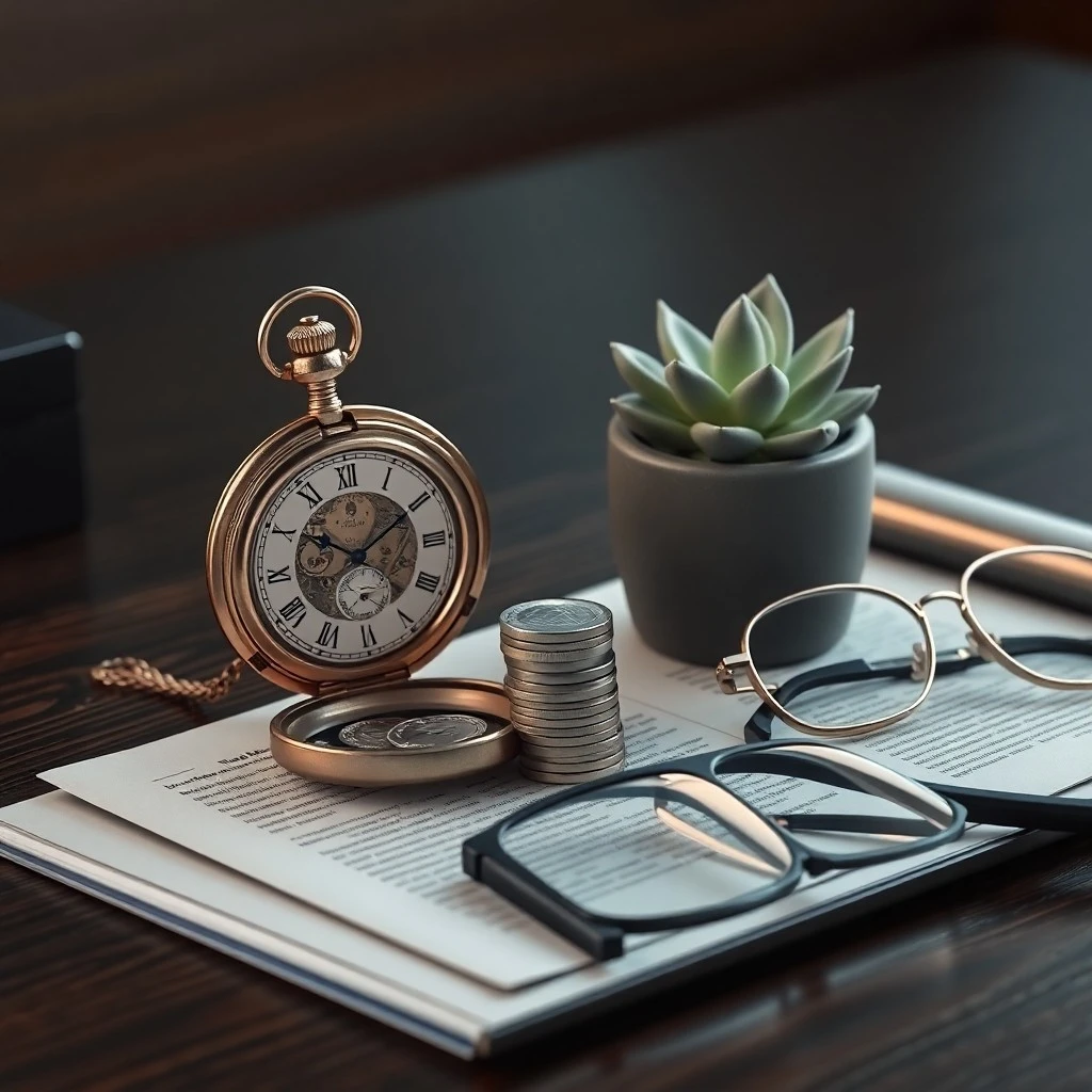 Bodegón cinematográfico de una tablet con aplicaciones de salud, gafas de lectura y té, simbolizando el bienestar digital en la tercera edad.