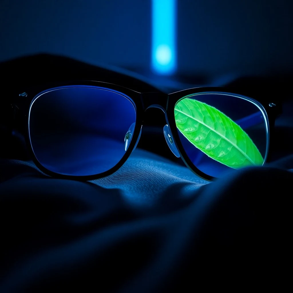 Acuarela abstracta de tonos azules, morados y grises que se mezclan, simbolizando la interrupción del sueño por la luz artificial, con formas sutiles de dispositivos digitales.