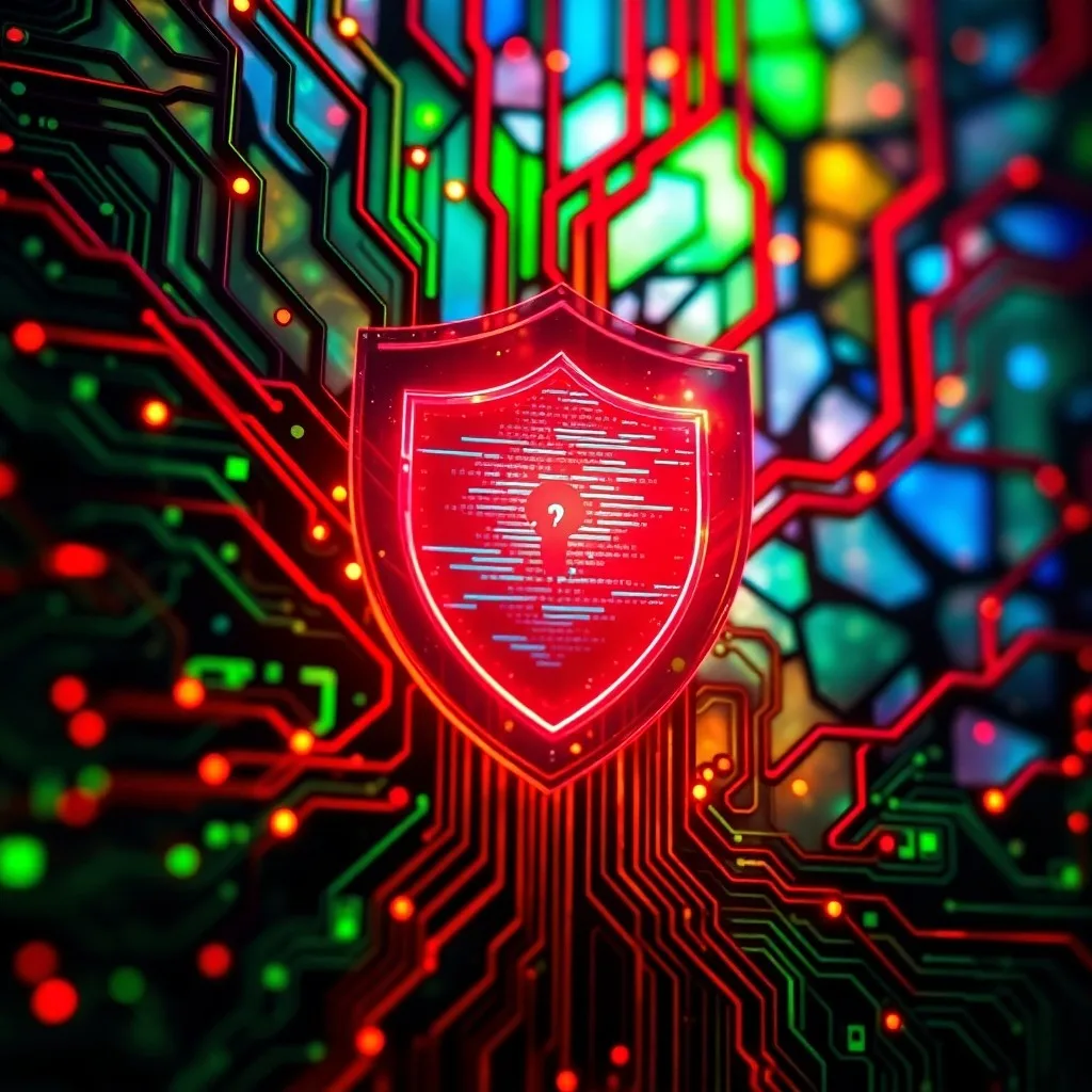 Abaco con microchips, sobre un plano de red segura, simbolizando la evolución de la seguridad.