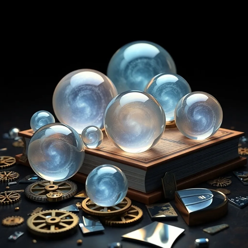 Libro de cosmología cuántica, astrolabe y ecuaciones matemáticas en un escritorio de madera.