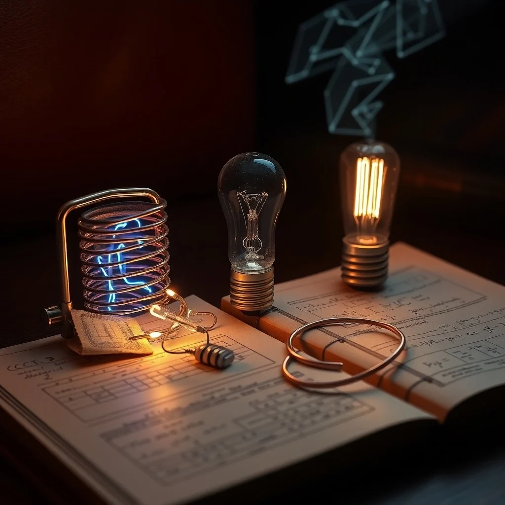 Un vórtice etéreo de luz azul y violeta que emana de una esfera de cristal estilizada, simbolizando las ondas electromagnéticas. Alrededor, líneas brillantes sugieren redes de energía y conectividad global, en una composición abstracta y futurista.