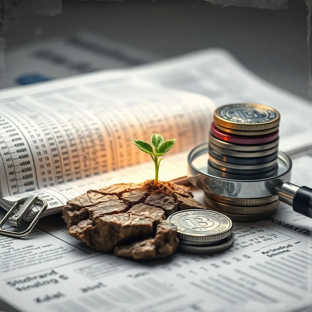 Fotografía de bodegón de un libro de contabilidad abierto con un candado y una tableta mostrando una interfaz de blockchain.