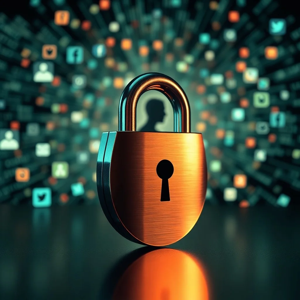 Pila de bloques de datos digitales dentro de una bóveda de cristal