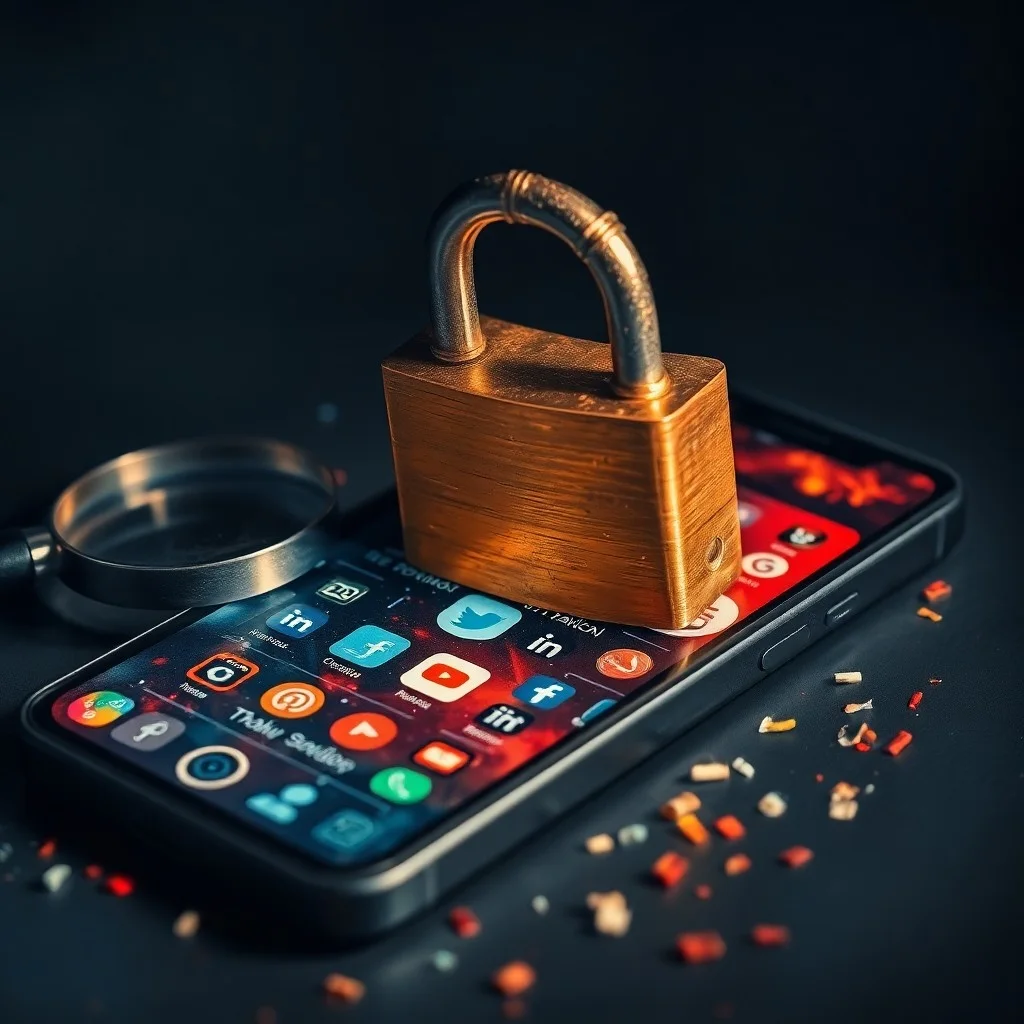 Diario antiguo abierto con smartphone moderno y gafas